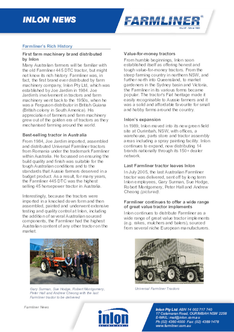 Farmliner's Rich History